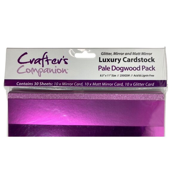 Crafters Companion Luxury Cardstock Pale Dogwood Pack Glitter Mirror Matt 30 Sht - Picture 2 of 8